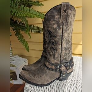 Roper Americana Eagle Leather Harness Cowgirl Western Boots 11 New Old Gringo